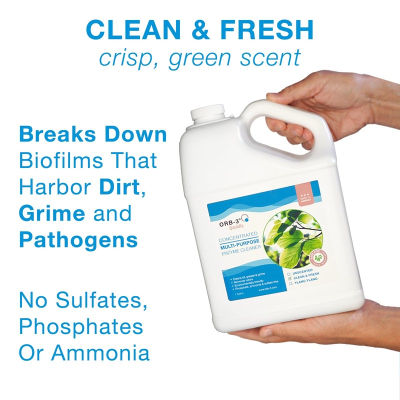 Orb-3 Multipurpose Enzyme Cleaner (1-Gallon, Clean & Fresh)
