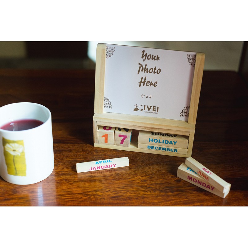 IVEI Generic Wooden Calendar With A Photo frame - handcrafted