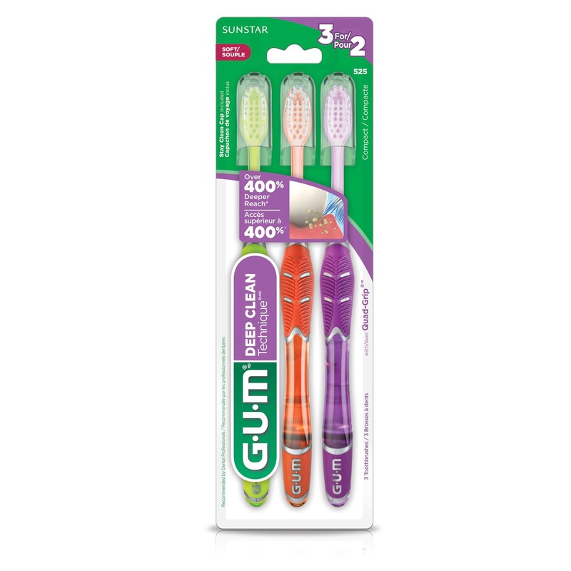 GUM Technique Deep Clean Toothbrush - Compact Head - Soft