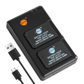 DSTE 2-Pack LPE12 LP-E12 Battery + Rapid Dual Charger Compatible with Canon EOS M M2 M10, M50, M50 Mark II, M100 M200, Rebel SL1, PowerShot SX70 HS Cameras
