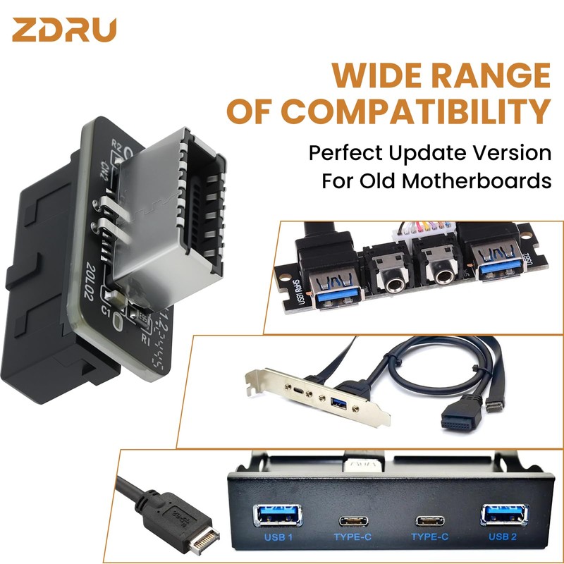 ZDRU USB 3.0 Front Panel Adapter, 19Pin USB 3.0 to