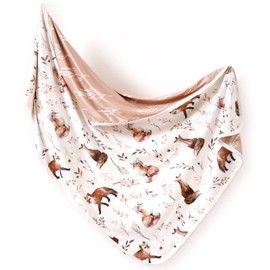 GRSSDER Baby Blankets Super Soft Stretchy Jersey Knit Swaddle Blanket for Girls and Boys, Double Layer Reversible Receiving Blankets 34 x 44, Extra Large for Swaddling, Pretty Fox Pattern