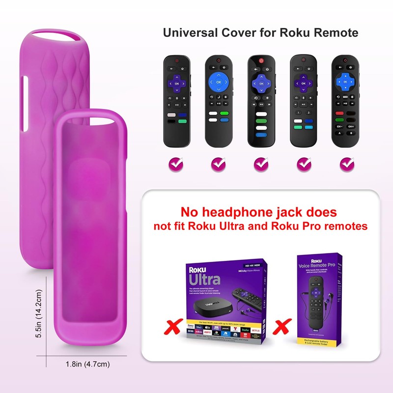 2 Pack for Roku Remote Cover,Silicone Controller Case Green and