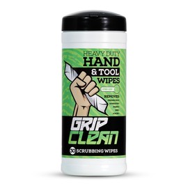 Grip Clean Cleaning Wipes – Hand Cleaner for Mechanics, Heavy-Duty Hand Wipes for Grease & Oil, Cleaning Wipes All Purpose for Tools & Surfaces, Waterless Hand Cleaner, Citrus Scented (30ct)