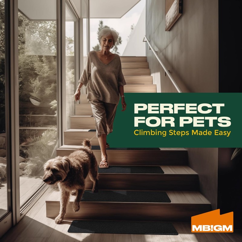 MBIGM 12-Pack Non-Slip Outdoor Stair Treads - Anti Slip 6"