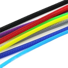 Funda trenzada de PET de alta densidad, 1 unidad, 1~50 m, 8 mm, aislante, expandible, organizador de cables trenzados, funda protectora for envolver cables.(Yellow,50 Meters)
