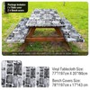 BOAO 3 Pcs Vinyl Picnic Table Cover with Bench Cover