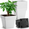 6-Pack 7'' Square Planters with Self-Watering Design – Heavy-Duty Plastic