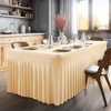 PARTISKY Champagne Table Skirts for Rectangle Tables 8ft Spandex Table