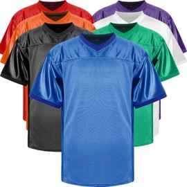 JKNAKN Camisetas de fútbol en blanco de malla, camiseta de fútbol atlético, uniforme deportivo de práctica, color negro y blanco, Azul / Patchwork, Small