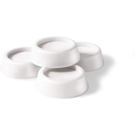 Invero 4 Pack of Universal Appliance Anti Vibration Non-Slip White Rubber Feet Pads - Ideal for all Washing Machines, Tumble Dryers and Dishwashers - (64mm x 57mm x 45mm)
