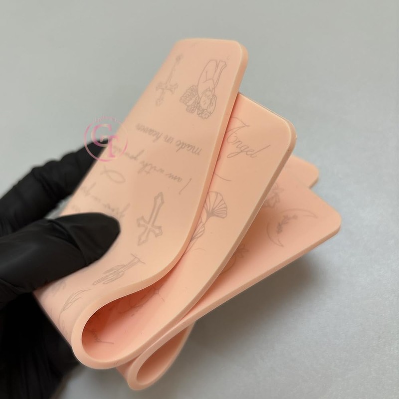 3mm Thick Tattoo Fake Skin Double Sides Pre-printed Fine Line