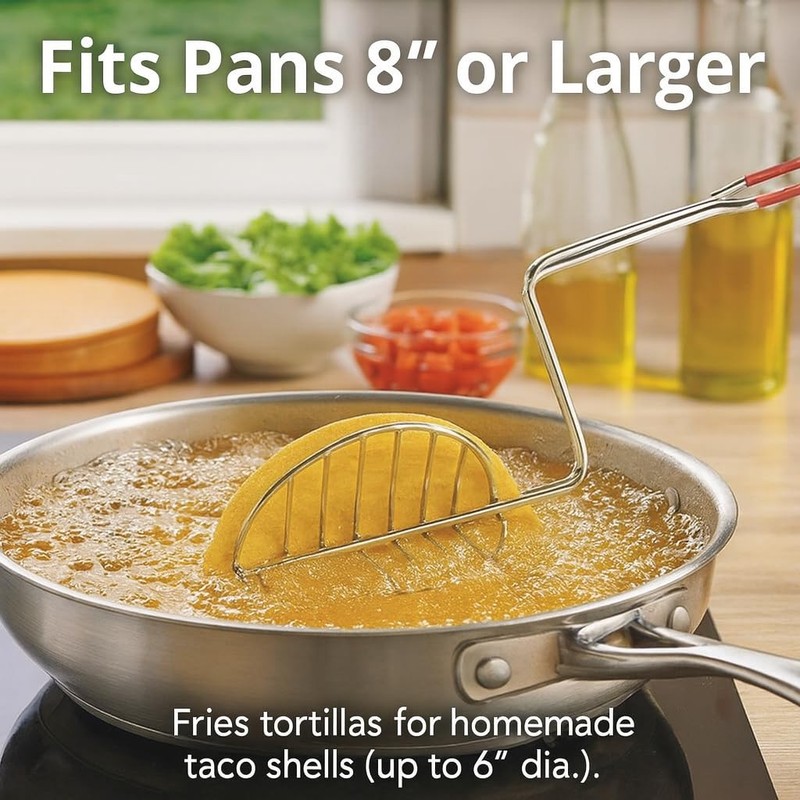 HIC Kitchen Taco Making Tools, Taco Shell Tongs, Steel, Stay-Cool