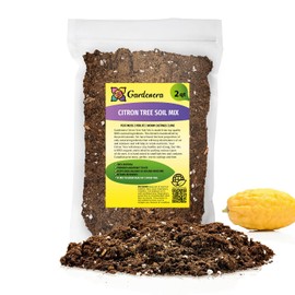 Gardenera's Citron Tree Soil Mix - The Perfect Blend of Quick-Draining Formula, Essential Nutrients for Healthy, Productive Citrus Medica Trees - [2 Quart Bag]