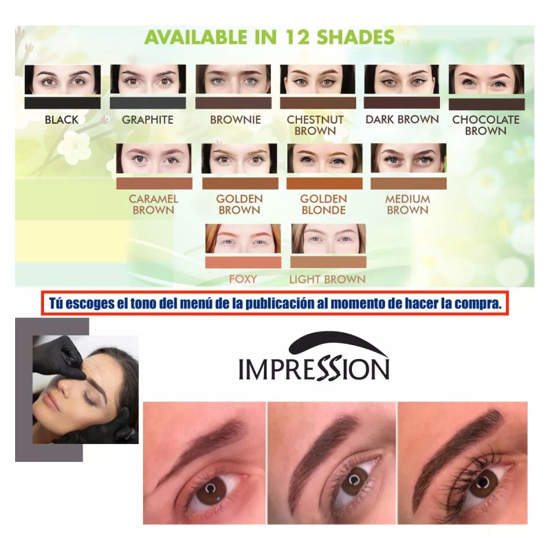 Impression Kit Henna Cejas Hd Y Pestañas Tipo Microblading Tinte