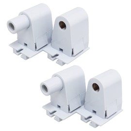 SJZBIN 2 Sets T8 Tombstone Base Holder Socket Connector Non-Shunted LED Socket Lampholder Replacement Fluorescent Plunger for Fluorescent Tube Light, Retrofiting Bulbs Fixtures, White
