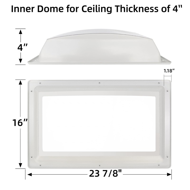 RV Skylight Replacement Bundle,18" x 26" RV Shower Skylight Cover