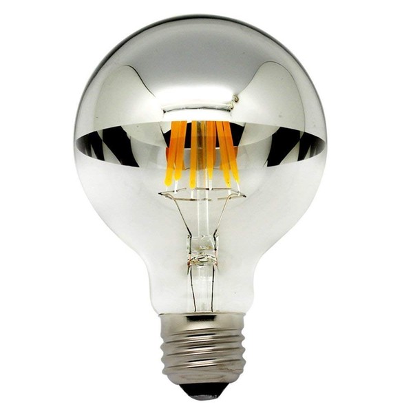 Half Chrome Light Bulb Dimmable LED Filament Vintage Bulb with
