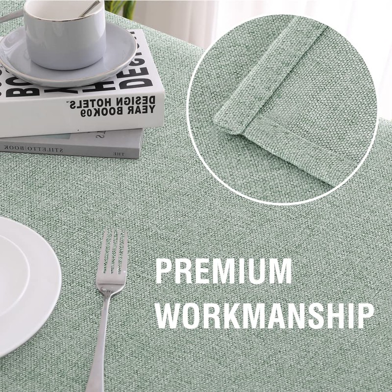 H.VERSAILTEX Rectangle Linen Textured Table Cloth Thick Fabric Wrinkle Free