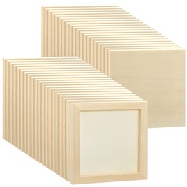 48 Pcs 6 x 6 Inch Pine Wood Panel Boards Unfinished Square Wood Panels Painting Panel Boards for Crafts Paint DIY Drawing Pouring Art Projects