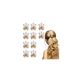 Pearl Flower Hair Claw Clips, 10 Pcs Mini Decorative Hair Accessories Flower Design