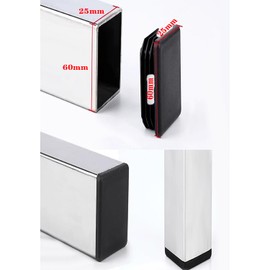 Rectangle Tubing Plug End Cap 60 x 25 mm Furniture Chair Leg Caps for Metal Tube, Chairs, Sofas, Tables, Shelves 20 Pcs