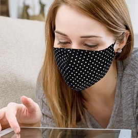 Premium Winter 3D Black Cotton Fashion Warm Mask Mask Amoeba Navy 5ea