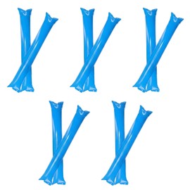 Pack of 10 Blue - 60 cm Inflatable Clapping Bars for Football & Events - Robust Fan Item for Cheering - Clapping Sticks for Stadium, Party and Sports Events