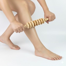 Wooden acupressure roller massager massage rod stick massage 2ea