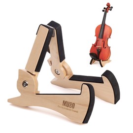 MUSO Mini Violin Ukulele Stand, Premium Solid Wood, Table Desk Stand, Lightweight&Stylish Holder for Violin,Ukulele Mandolin and Banjo (hard maple)