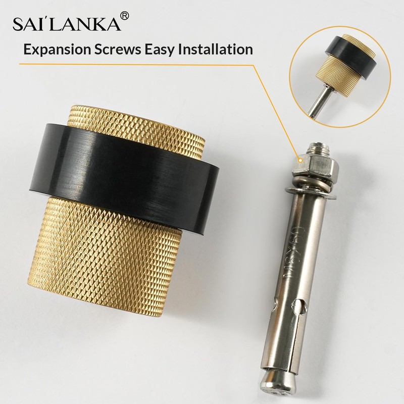 SAILANKA Solid Brass Door Stopper Heavy Duty Cylindrical Floor Mount