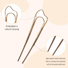 FMYODWU Pack of 4 U Shaped Hair Pins, French Twist Hair Pin, French Pin, Metal Clip, French Hair Clip, Large Hair Fork, Hair Clip, Hair Accessories, Hairstyle Accessories for Women