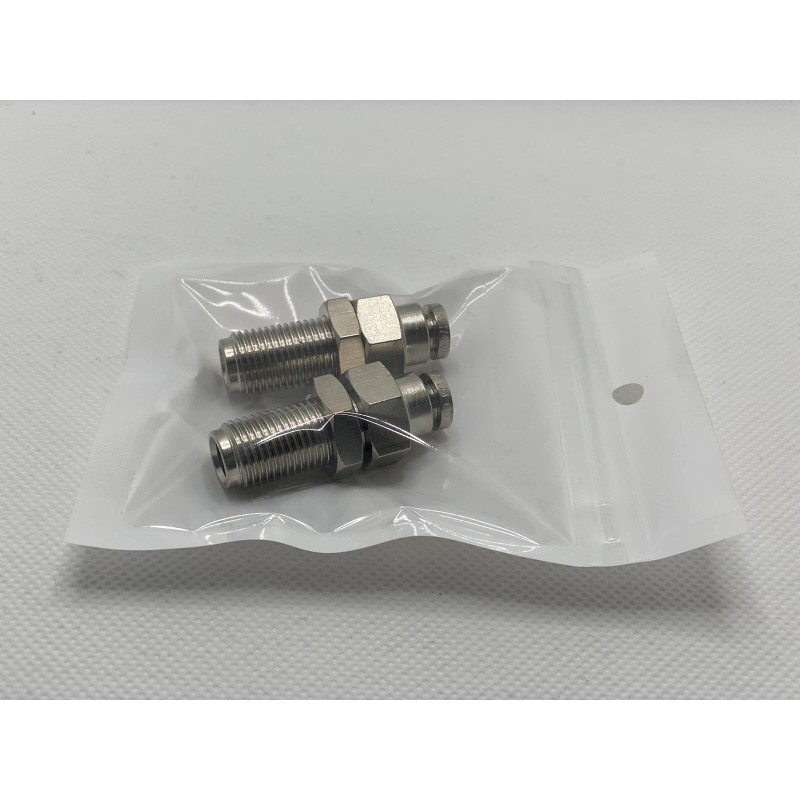 Air Suspension Fittings 2x 2” Long 3/8” PTC To 3/8”