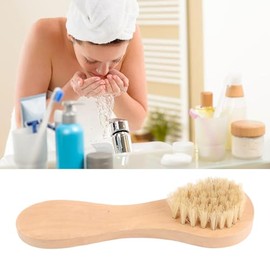 Cepillos faciales para limpieza y exfoliación de cerdas suaves naturales Mango de madera Cepillado facial Limpieza de la piel Cepillo depurador para hombres Mujeres