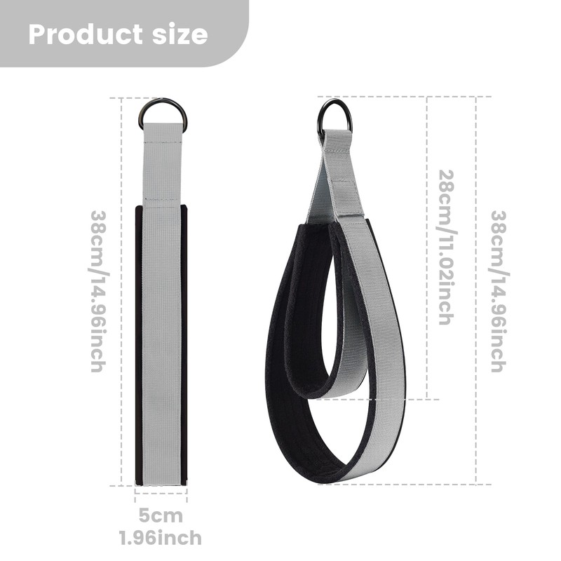 2PCS Pilates Double Loop Strap for Reformer Fitness D-Ring Straps