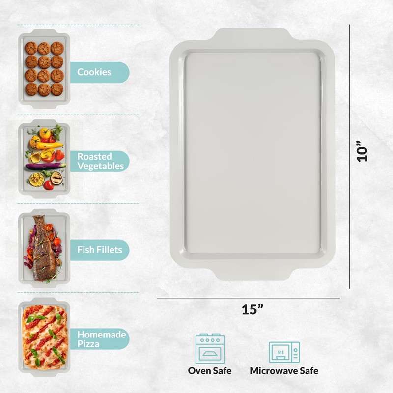 Nonstick Ceramic Jelly Roll Pan, 15 x 10 Inches -