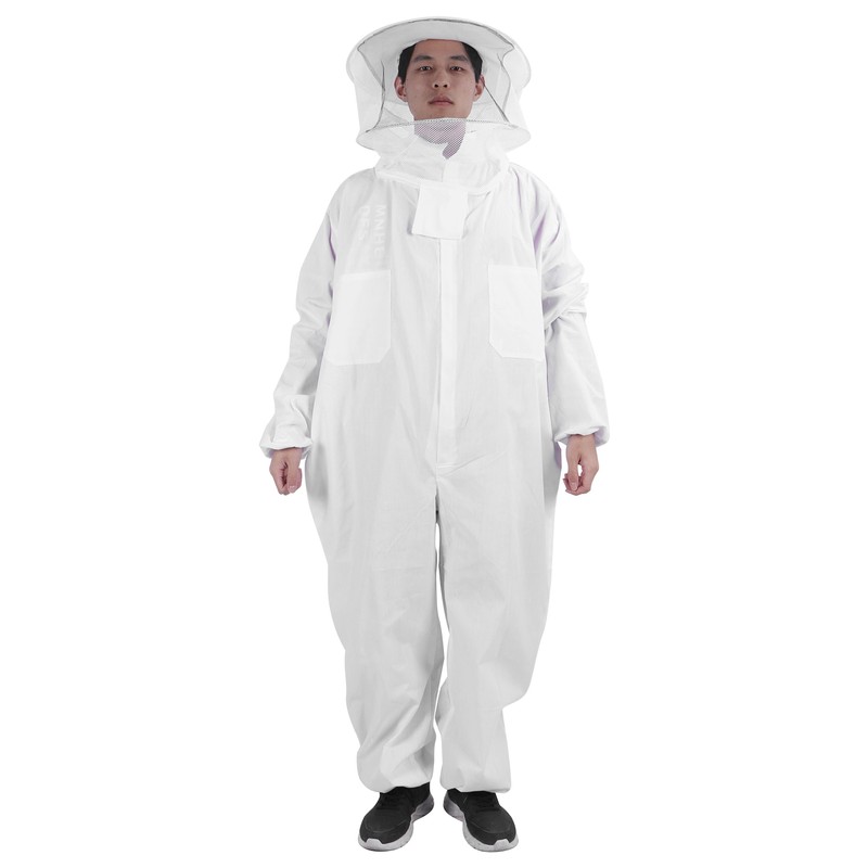 OnePiece Beekeeping Suit Protective Clothes with Dual Zippers Beekeeping Supplies