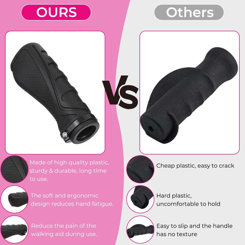 XLIUAX 2 Pcs Rollator Walker Hand Grip, Crutch Hand Grips