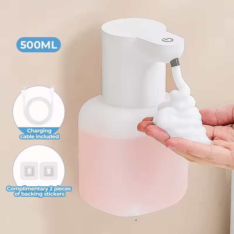 Automatic Foam Soap Dispenser, 500ml Touchless Rechargeable Pump