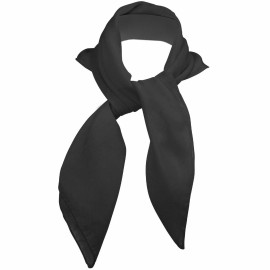 Skeleteen Chiffon Head Neck Scarf - Black Classic Retro Sheer Square Head