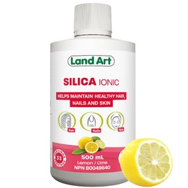 Land Art Liquid Ionic Silica Supplement - 500ml - for Skin, Hair and Nails -Great Taste- Fast Absorption - Vegan - Non-GMO C Gluten Free C Sugar Free C 33 Doses - Made in Canada