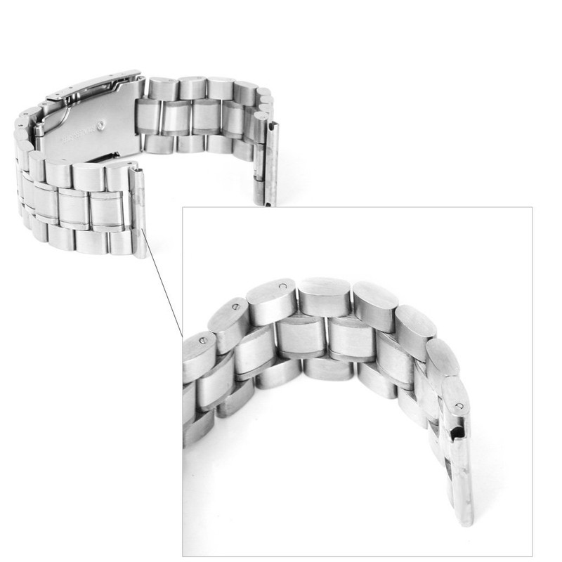 時計バンド　交換ベルト　ステンレス製　腕時計ストラップ　20mm (シルバー)