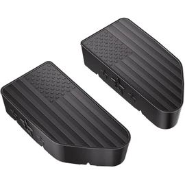 Bed Rail Stake Pocket Covers for GMC Chevy Silverado/GMC Sierra 1500(2019-2024 2025 2026), GMC Sierra 3500HD(2020 2021 2022 2023)/2500, Truck Caps Rear Holes Plugs Covers (Flag(Black))