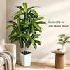 6ft Artificial Dracaena Tree Indoor, Tall Fake Tree with White