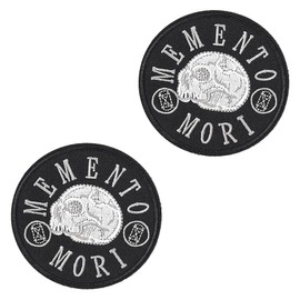 2 PCS Memento Mori Stoic Phrase of Philosophy Patches Embroidered Tactical Applique Emblem Hook and Loop Patches for Armband,Jacket,Pants,Hat,Uniforms,Coat,Biker,Backpack,Vest,Pouch,Clothes
