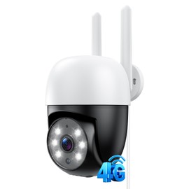 AMOROM 4G Outdoor Camera with Virtual SIM Card, Plug-in Security Camera No Wifi with Motion Tracking, Color Night Vision, Real-Time Alerts & 24/7 Recording, Weatherproof, for Remote Areas