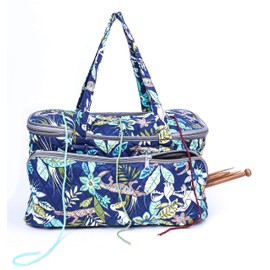 Yarn Bag-Large Size-Yarn Storage Organizer with Grommets-Portable Crochet Bag for Yarn Skeins-Crochet Hooks-Knitting Needles -Other Accessories