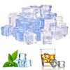 50 Pcs Clear Artificial Ice Cubes 18 mm Reusable Artificial