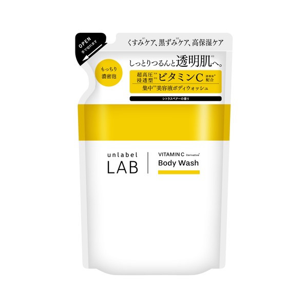 unlabel V Creamy Moist Body Wash, Refill, Citrus Pair Scent,