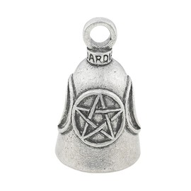 Guardian Bell Pentagram Moons Good Luck Bell w/Keyring & Black Velvet Gift Bag | Motorcycle Bell | Lead-Free Pewter | Good Luck Gift to Friends & Family | Bike Bell | Made in USA